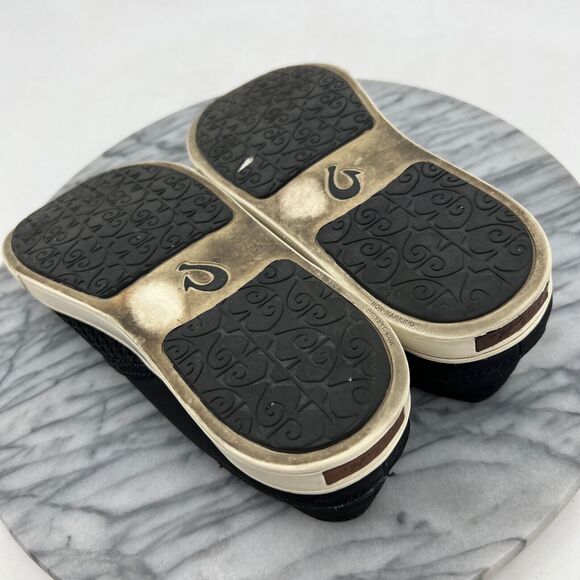 Olukai Womens 9 Shoes Black Pehuea Slip On Sneakers Breathable Mesh Loafer - Picture 8 of 14